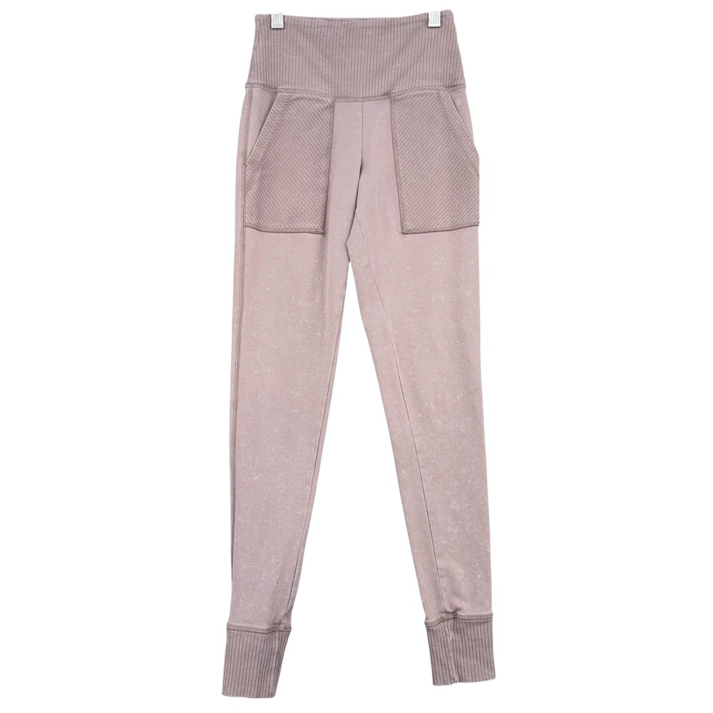 Aerie Chill Play Move Women XS‎ Cotton Blend Mauve High Waisted Leggings